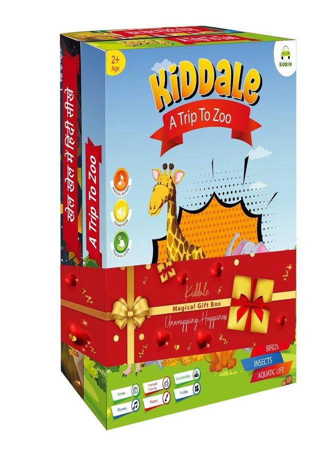 Kiddale 2 Pack Intelligent Books for Kids | Trip to The Zoo + Hindi Varnmala (Swar, Vyanjan) | Play & Learn Sound | Kids Musical Sensory Book | Bilingual Learning for Toddlers, Multicolor - Image 1